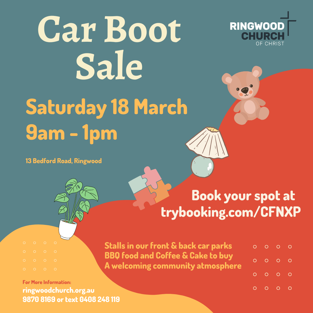 Car Boot Sale Saturday 18 March